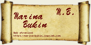 Marina Bukin vizit kartica
